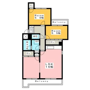 サンライズ花井【2階】の間取り