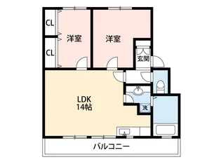 ライフヴィレッジ田迎III【2階】の間取り