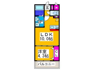 DS上野芝【3階】の間取り