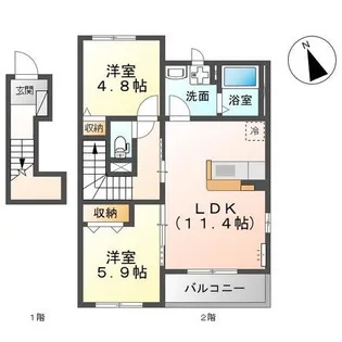 ウィズダムパレス【1階】の間取り