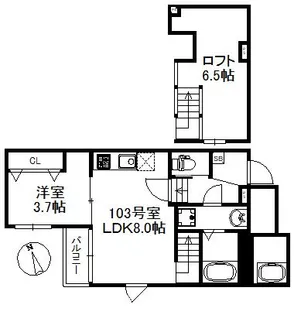 シャノワール久留米【1階】の間取り