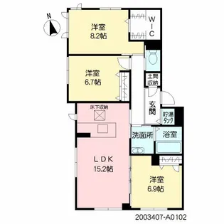 フェリーチェガーデン【1階】の間取り