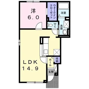 カーサ・クレール【1階】の間取り