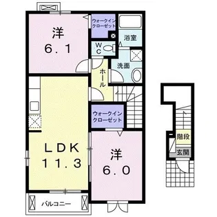 フォンテーヌB【2階】の間取り