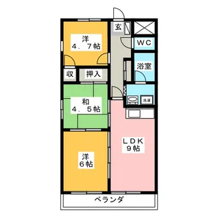 メルベーユ殿岡【4階】の間取り
