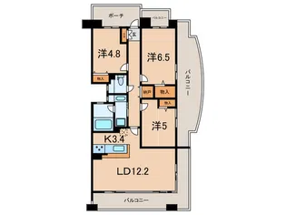 東急ドエルアルス住吉本町グランスティージュ【4階】の間取り