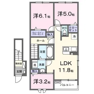 アプリコット【2階】の間取り