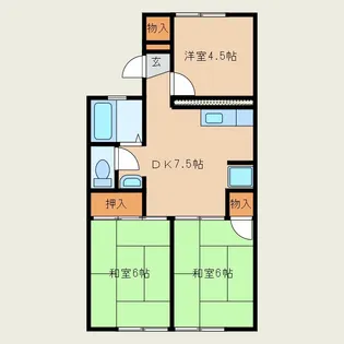 セジュール三松【2階】の間取り