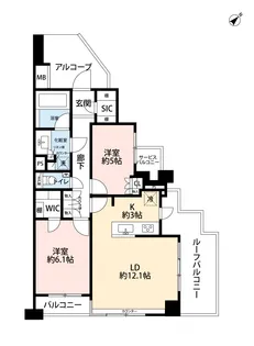 ディアナコート代沢【下北沢】 角部屋 築浅マンション【3階】の間取り