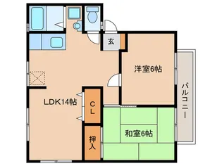 ウィンディアK【1階】の間取り