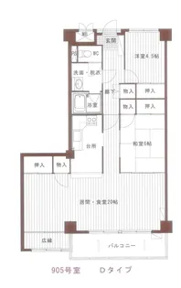 前橋マンション 905号室【9階】の間取り