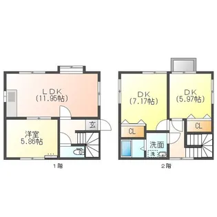 岩手県一関市三関字仲田【一戸建】の間取り