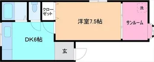 幸つるハイツさくら【1階】の間取り