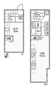 ASTILE幡ヶ谷【1階】の間取り