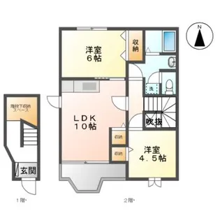 シャンティ北小田 B【2階】の間取り