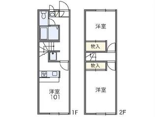 レオパレスVILLA湖西【1階】の間取り