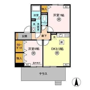 ROYAL GARDEN CASAHARA【1階】の間取り