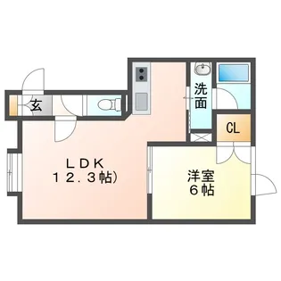 北栄町アパートA棟【2階】の間取り