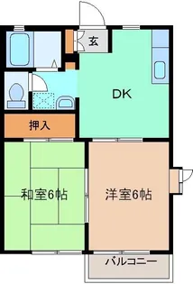 ニュークレスト B【2階】の間取り