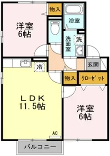 ディアコート B棟【2階】の間取り