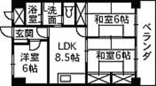 ロイヤルビュー【4階】の間取り