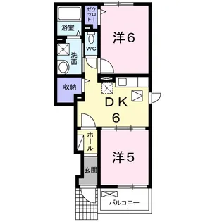 サンシャトーA【1階】の間取り