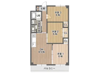 アップルハウス【3階】の間取り