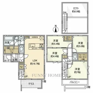 東京都世田谷区千歳台2【一戸建】の間取り