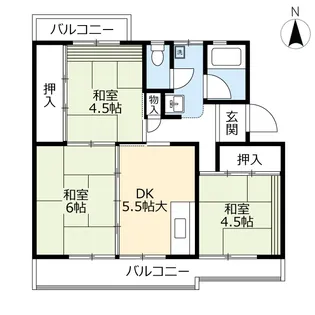 3DKの間取り画像