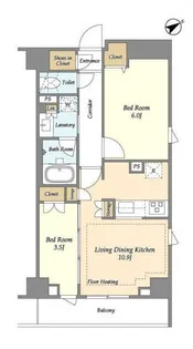 市谷台町坂フロント【4階】の間取り