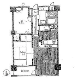 ライオンズマンション麻布十番南【4階】の間取り