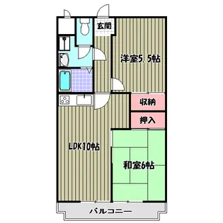 2LDKの間取り画像