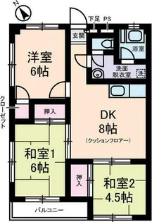 クローバーハイツ【3階】の間取り