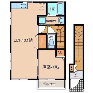 ルフレ船引【2階】の間取り
