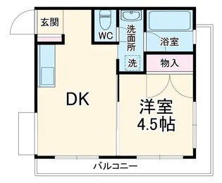 1DKの間取り画像