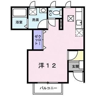 シャン・ド・フルール【1階】の間取り