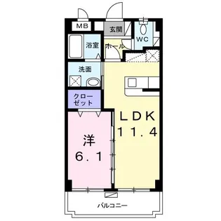リバーストーン【1階】の間取り
