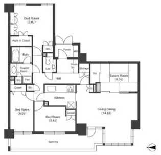 リーベスト東中山【3階】の間取り