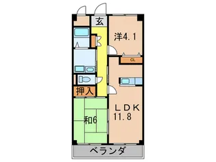 ジオレミヨ甲子園口【2階】の間取り