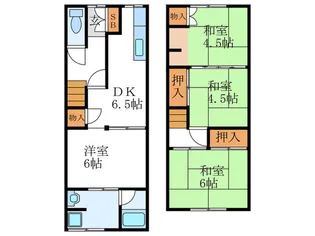京都府長岡京市開田4【一戸建】の間取り