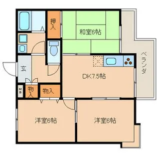 エクセル苗代【2階】の間取り