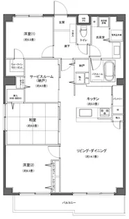 ロイヤルブラフ【4階】の間取り