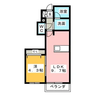 シャロームK【1階】の間取り