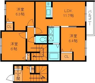 Casa大町B【2階】の間取り