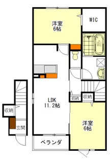 ラ フローナI・II【2階】の間取り