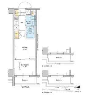 プラウドフラット品川大井町【1階】の間取り