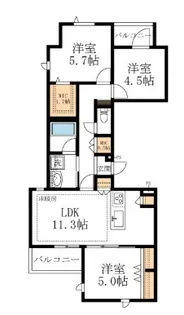 NOBEL中落合【2階】の間取り