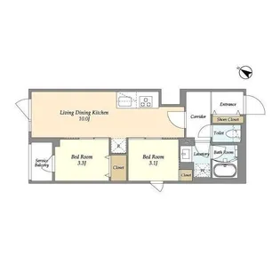 グランカーサ千駄木【2階】の間取り