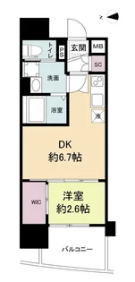 セレニテ谷九プリエ【15階】の間取り