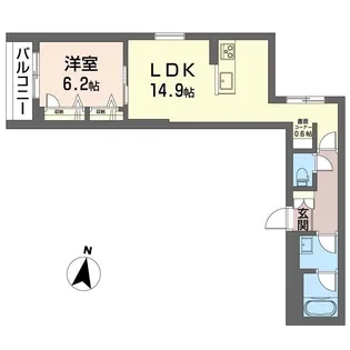 ラ ヴェルビー 小竹町【2階】の間取り